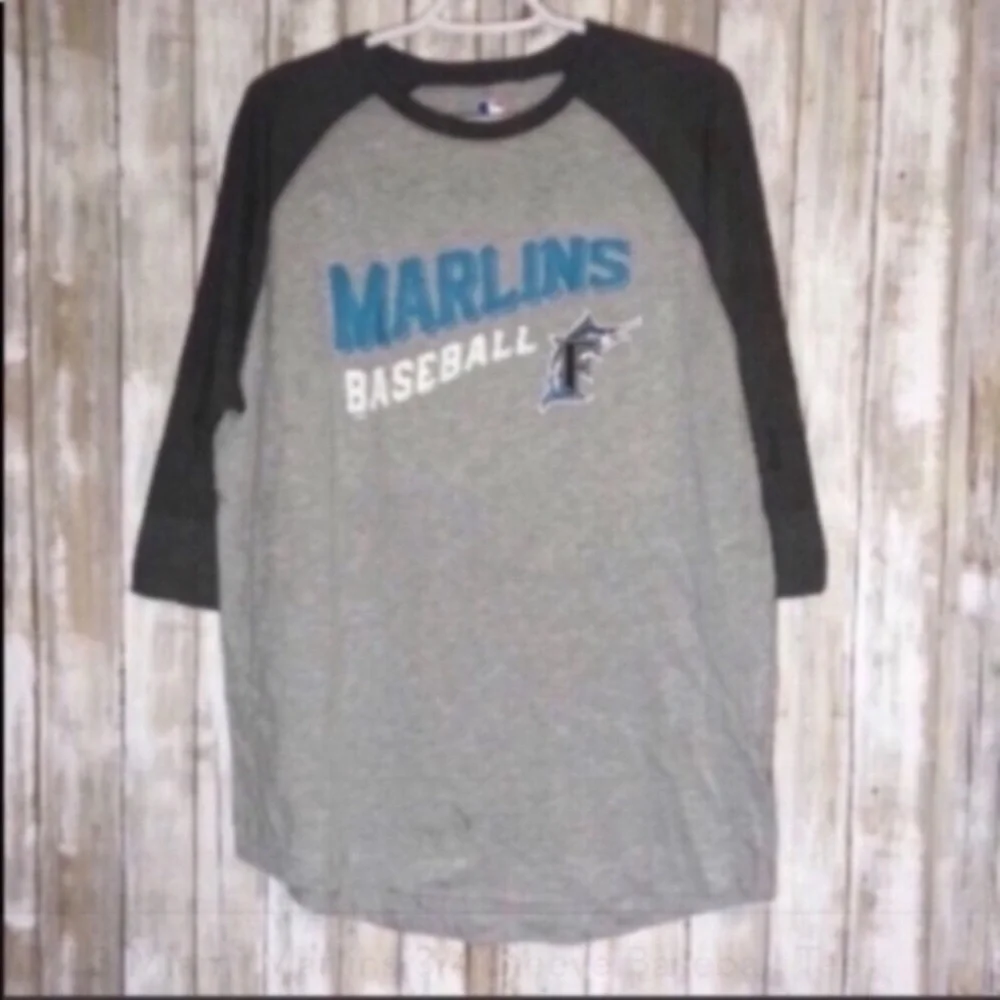 MLB Miami Marlins 3/4 Sleeve Baseball Tee - Picture 6 of 6